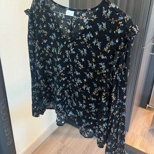Black Floral Abound Long Sleeve Top